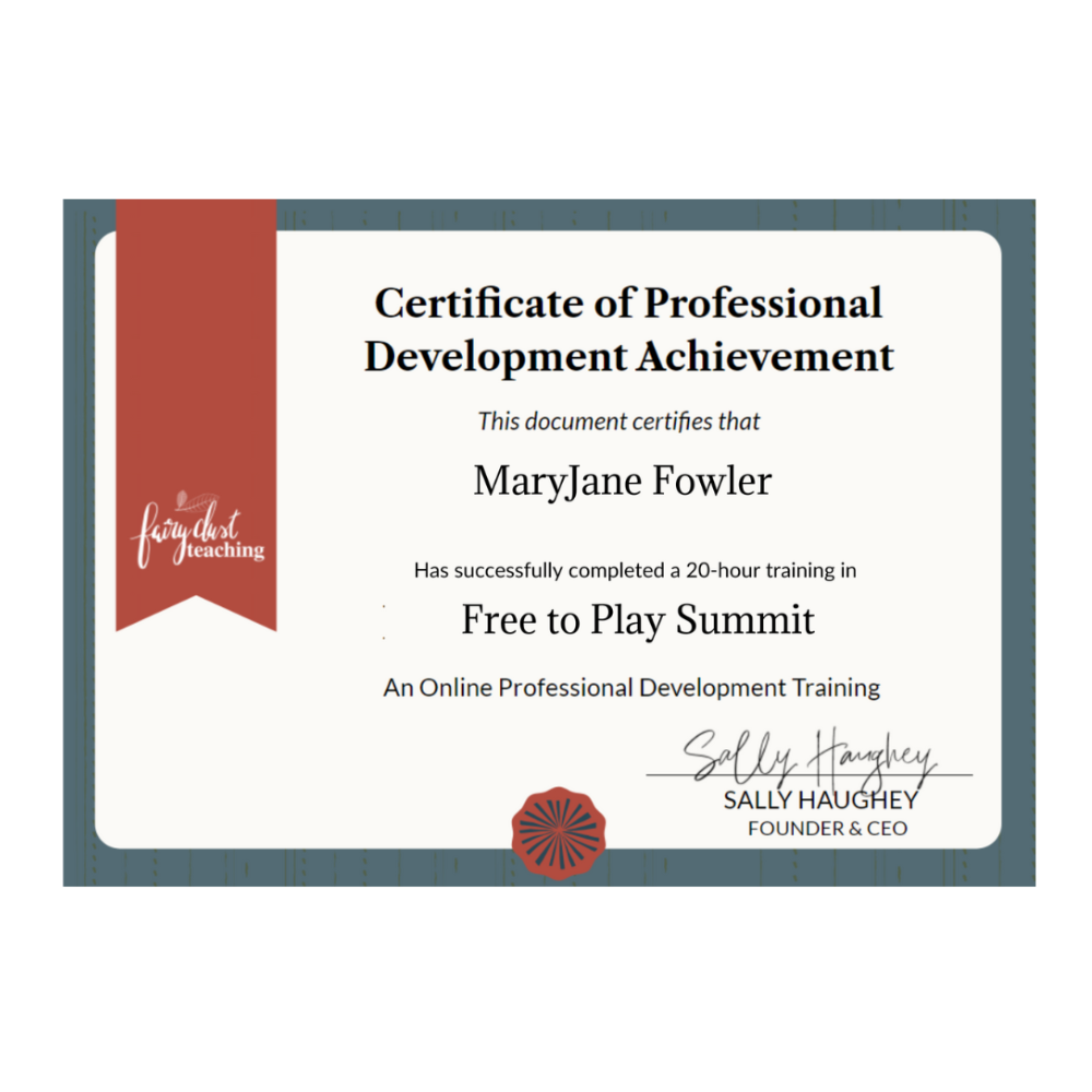 A certificate of professional development achievement.